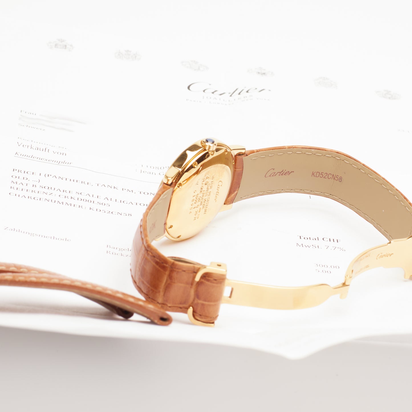 Cartier Must de Cartier Ronde Solo watch with Alligator strap