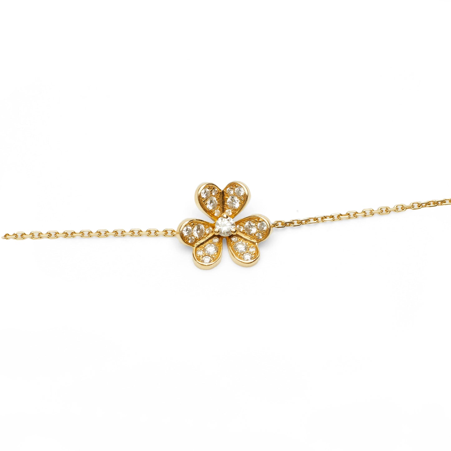 Van Cleef & Arpels Frivole pavé bracelet in yellow gold and diamonds