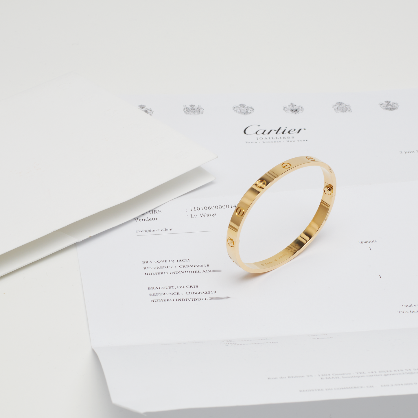 Bracelet Cartier Love Classique en or jaune taille 18
