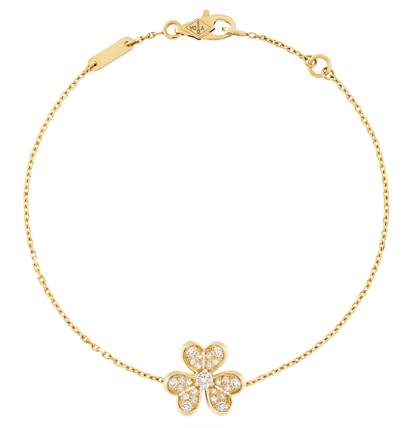 Van Cleef & Arpels Frivole pavé bracelet in yellow gold and diamonds