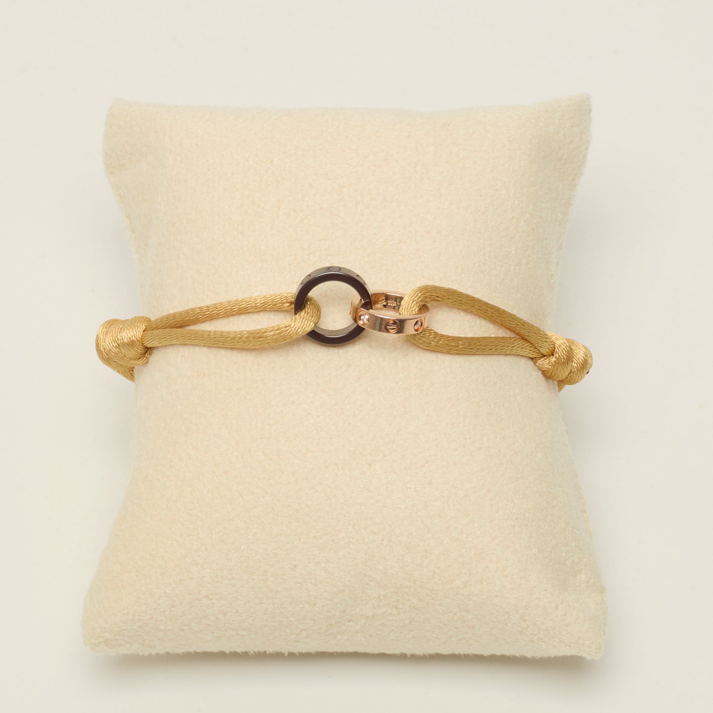 Bracelet Cartier Love Cord en or rose et céramique noir