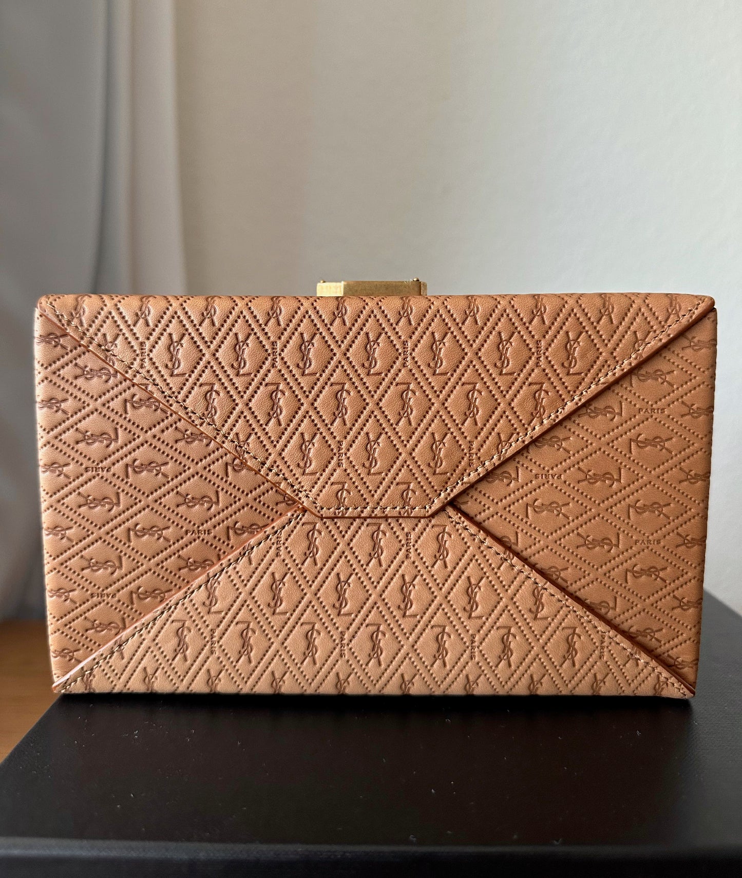 Sac Saint Laurent Take Away (Happy Meal) en cuir camel