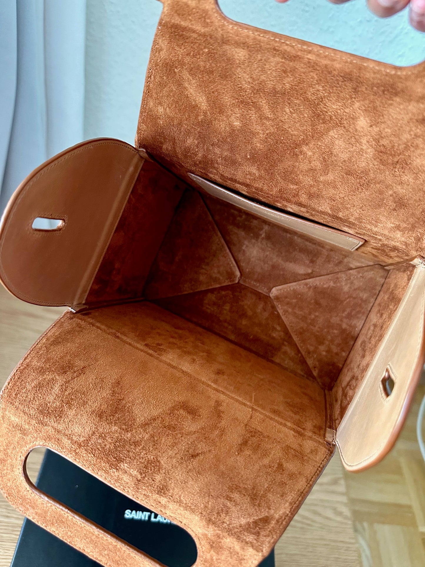 Sac Saint Laurent Take Away (Happy Meal) en cuir camel