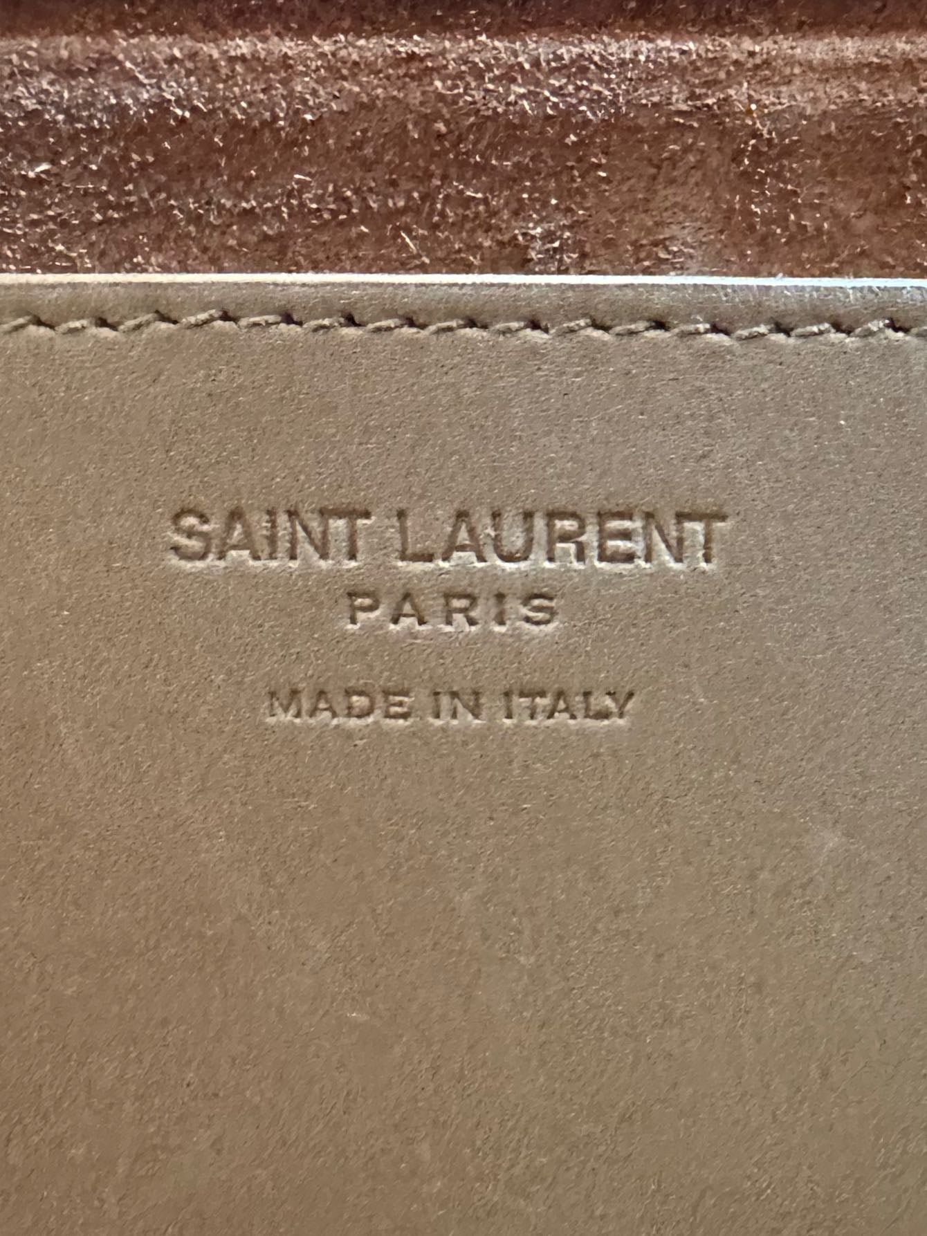 Sac Saint Laurent Take Away (Happy Meal) en cuir camel