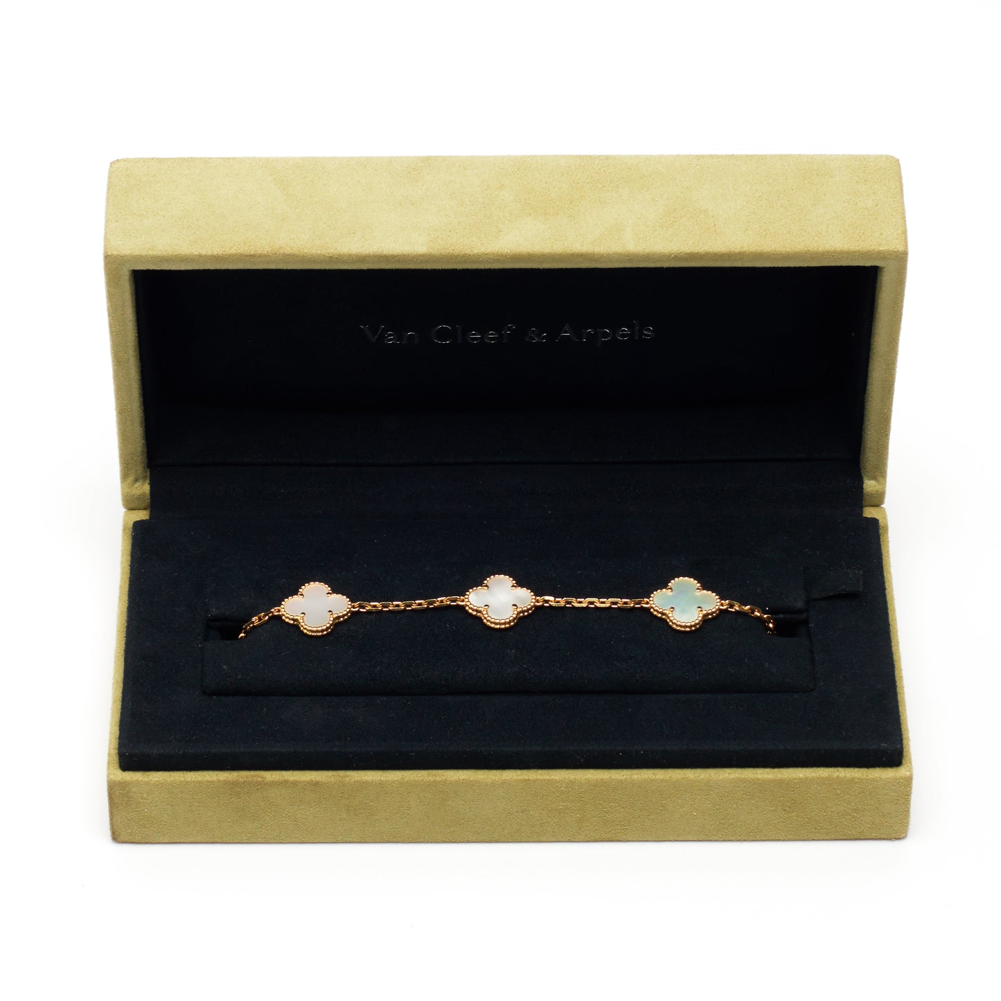 Bracelet Van Cleef & Arpels Vintage Alhambra 5 motifs nacre en or jaune