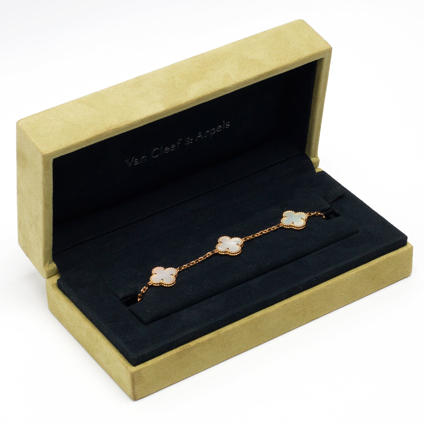 Bracelet Van Cleef & Arpels Vintage Alhambra 5 motifs nacre en or jaune