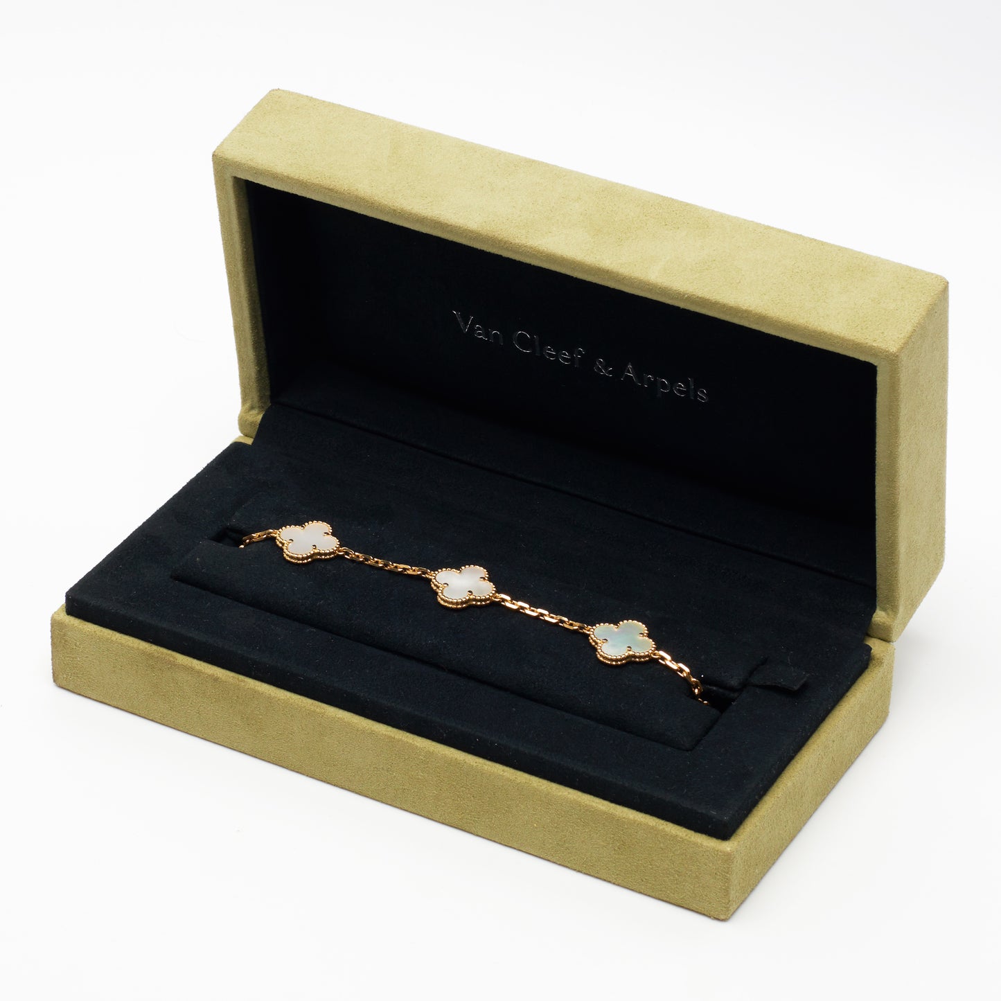 Bracelet Van Cleef & Arpels Vintage Alhambra 5 motifs nacre en or jaune