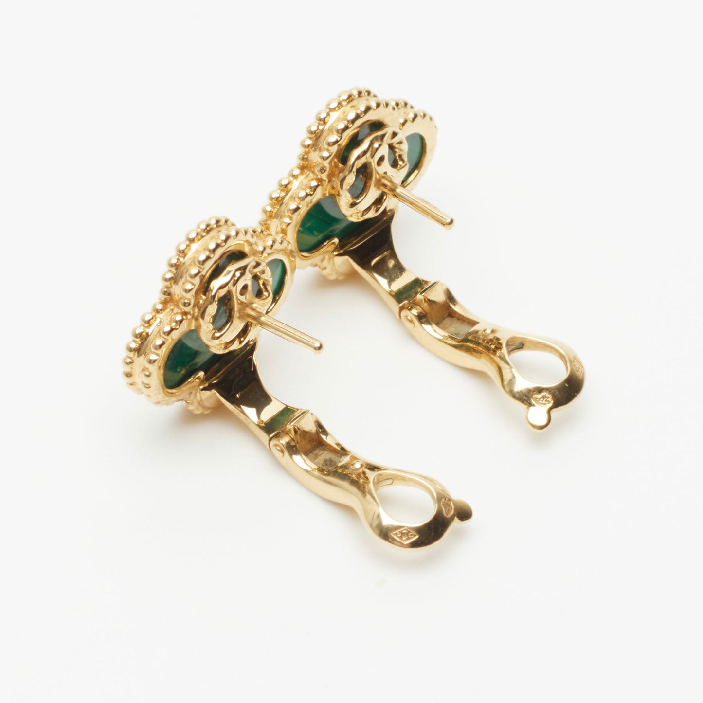 Boucles d’oreilles Van Cleef & Arpels Vintage Alhambra Malachite en or jaune