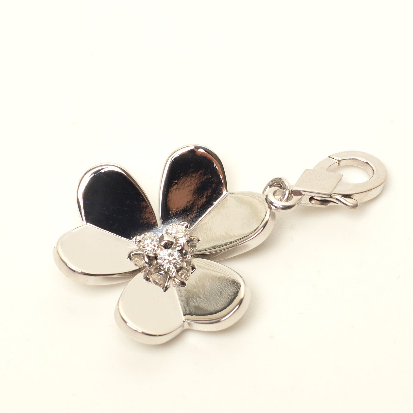 RARE Pendentif Van Cleef & Arpels Frivole grand modèle diamant en or blanc