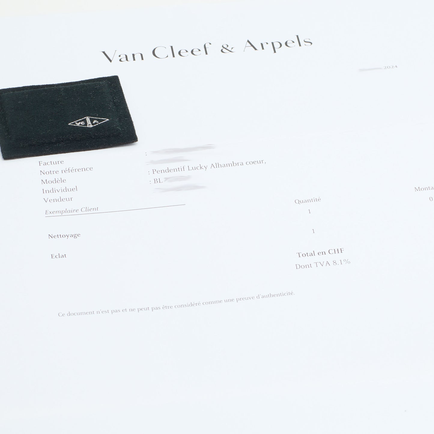 Collier Van Cleef & Arpels Lucky Alhambra Heart nacre blanche en or jaune