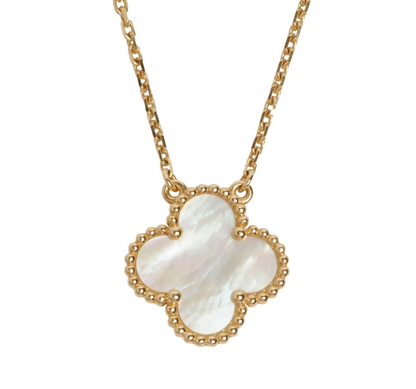 Van Cleef & Arpels Vintage Alhambra white mother-of-pearl necklace in yellow gold 2