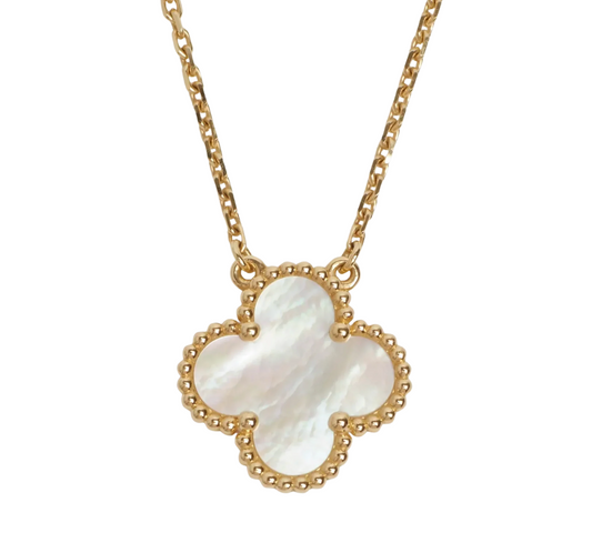 Collier Van Cleef & Arpels Vintage Alhambra nacre blanche en or jaune