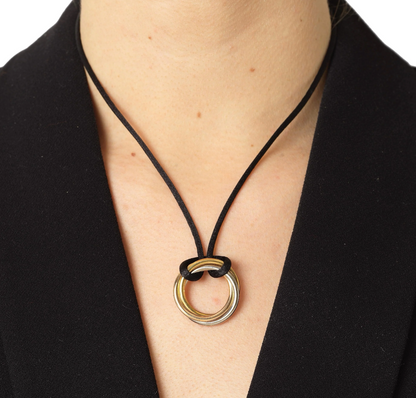 Collier Cartier Trinity Cord en or rose, jaune et blanc