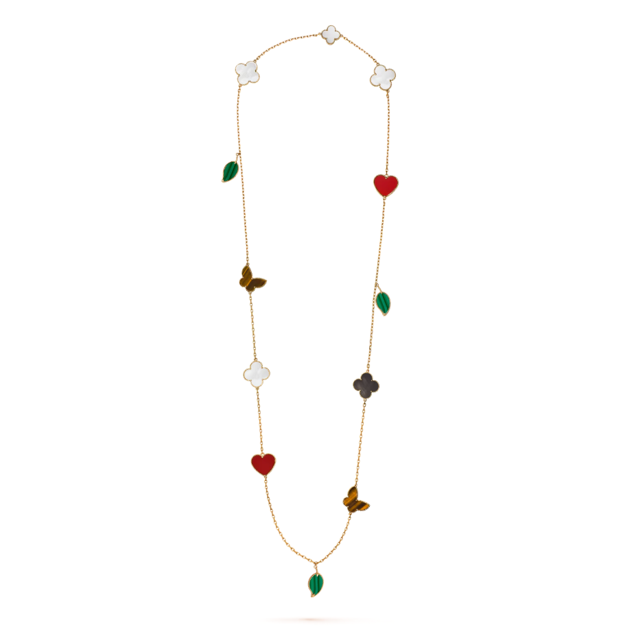 Sautoir Van Cleef & Arpels Lucky Alhambra 12 motifs en or jaune VCARD80100