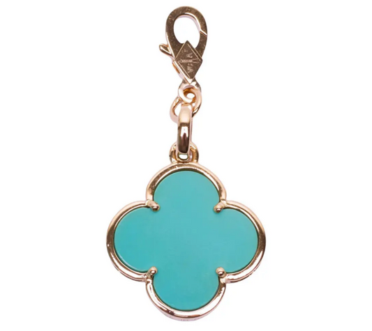 RARE Pendentif Van Cleef & Arpels Magic Alhambra turquoise en or jaune
