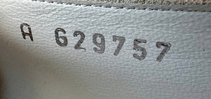 Chanel gray and white leather ballerinas