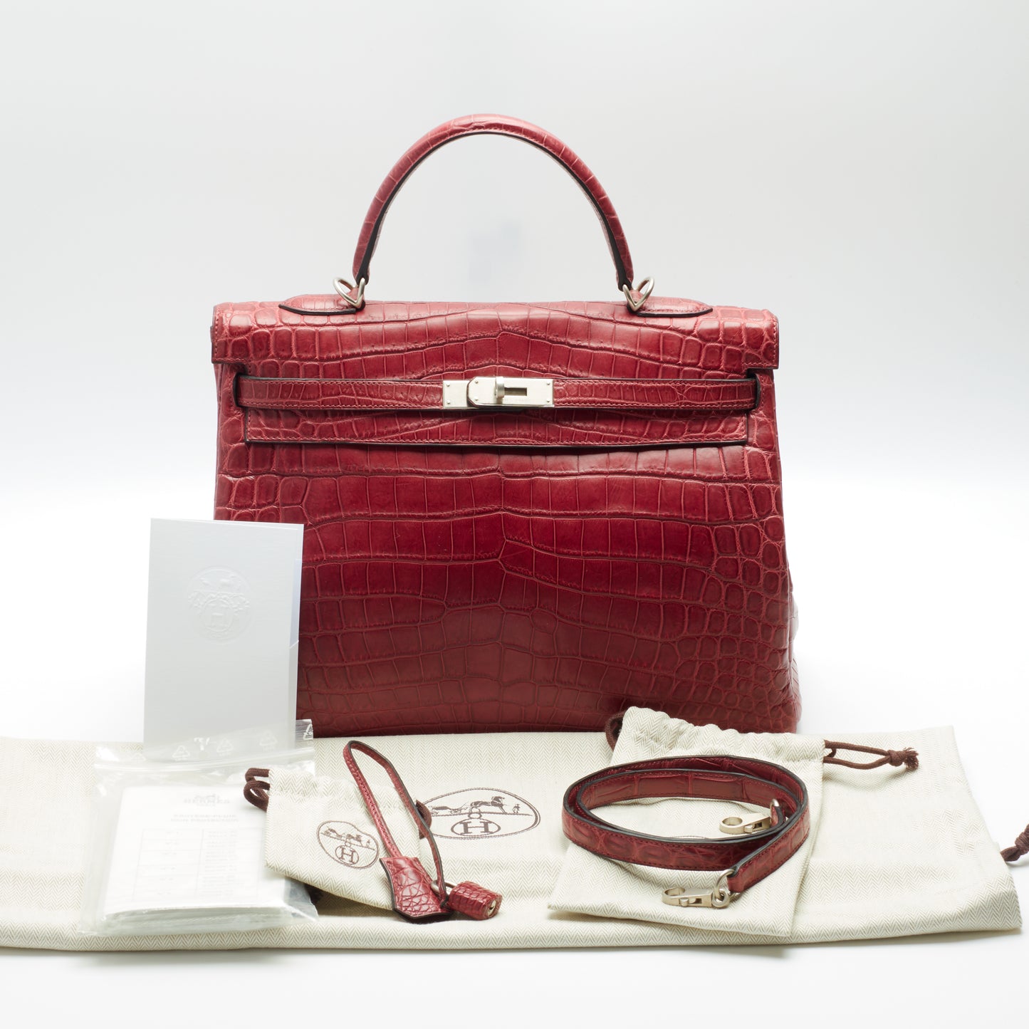Hermès Kelly 35 Crocodile Niloticus bag burgundy