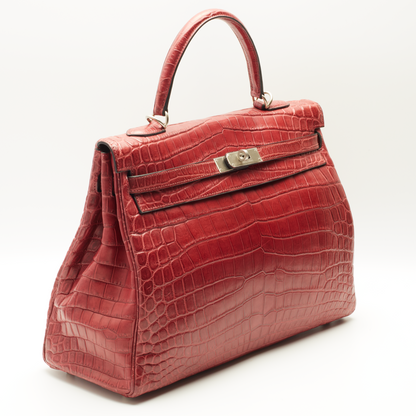 Hermès Kelly 35 Crocodile Niloticus bag burgundy