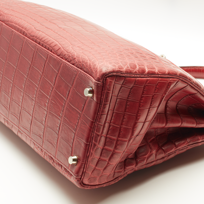 Hermès Kelly 35 Crocodile Niloticus bag burgundy