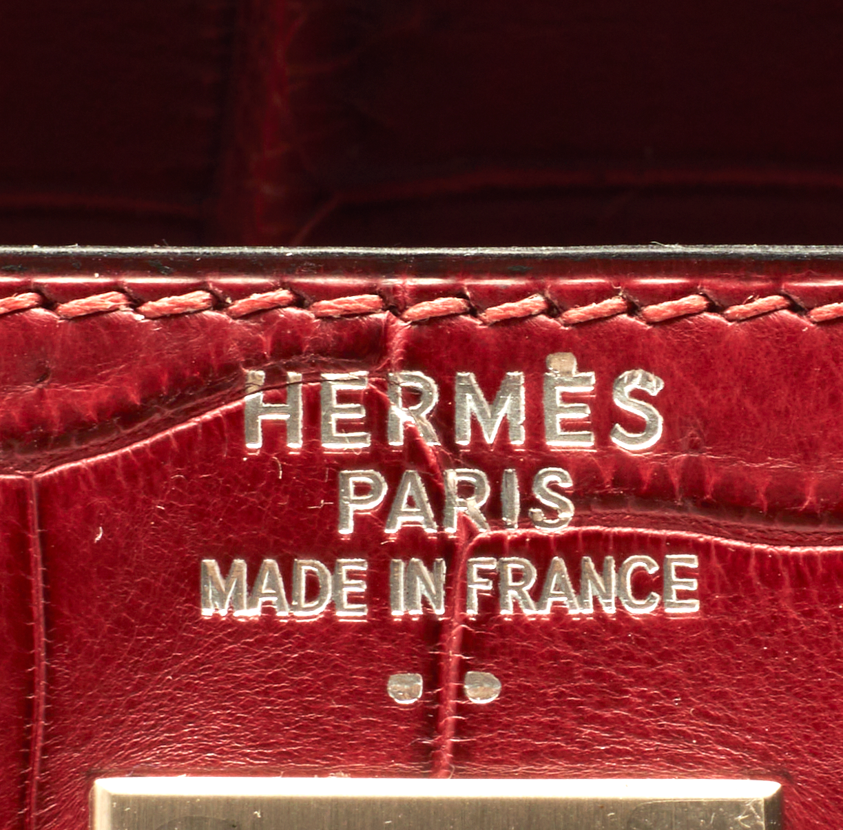 Hermès Kelly 35 Crocodile Niloticus bag burgundy