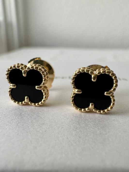 Boucles d’oreilles Sweet Alhambra Onyx en or jaune