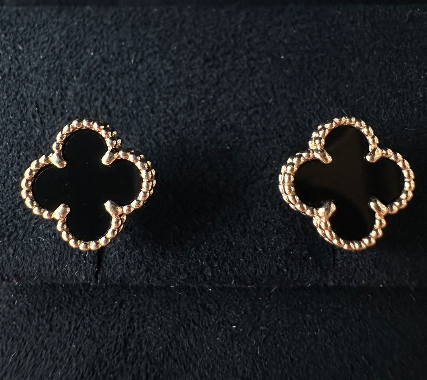 Boucles d’oreilles Sweet Alhambra Onyx en or jaune