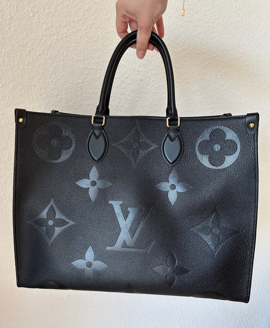 Sac Louis Vuitton On The Go GM en cuir noir