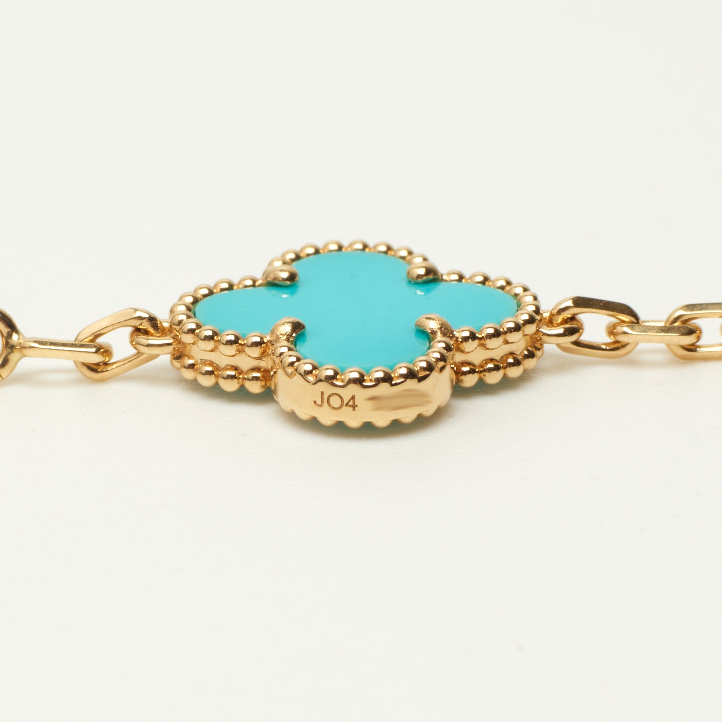 EXTRA RARE Bracelet Van Cleef & Arpels Vintage Alhambra 5 motifs turquoise et diamants