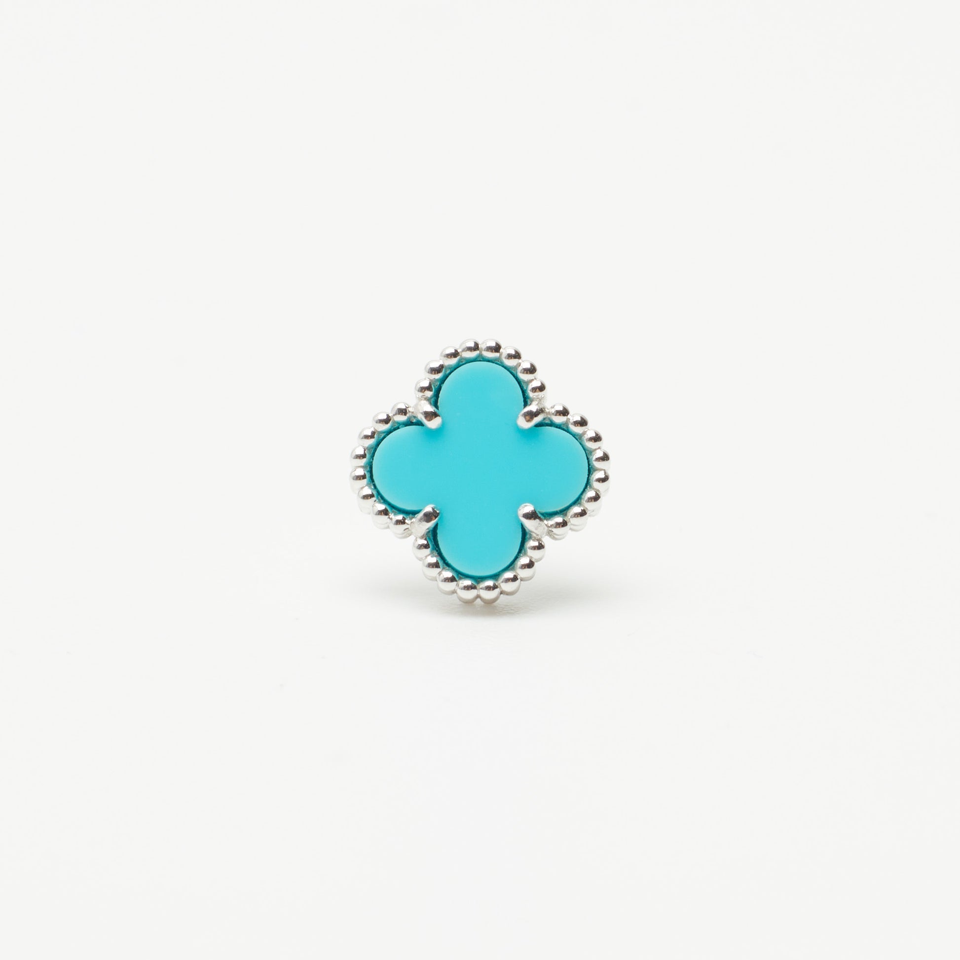 Van Cleef Arpels Sweet Alhambra turquoise earrings in white gold