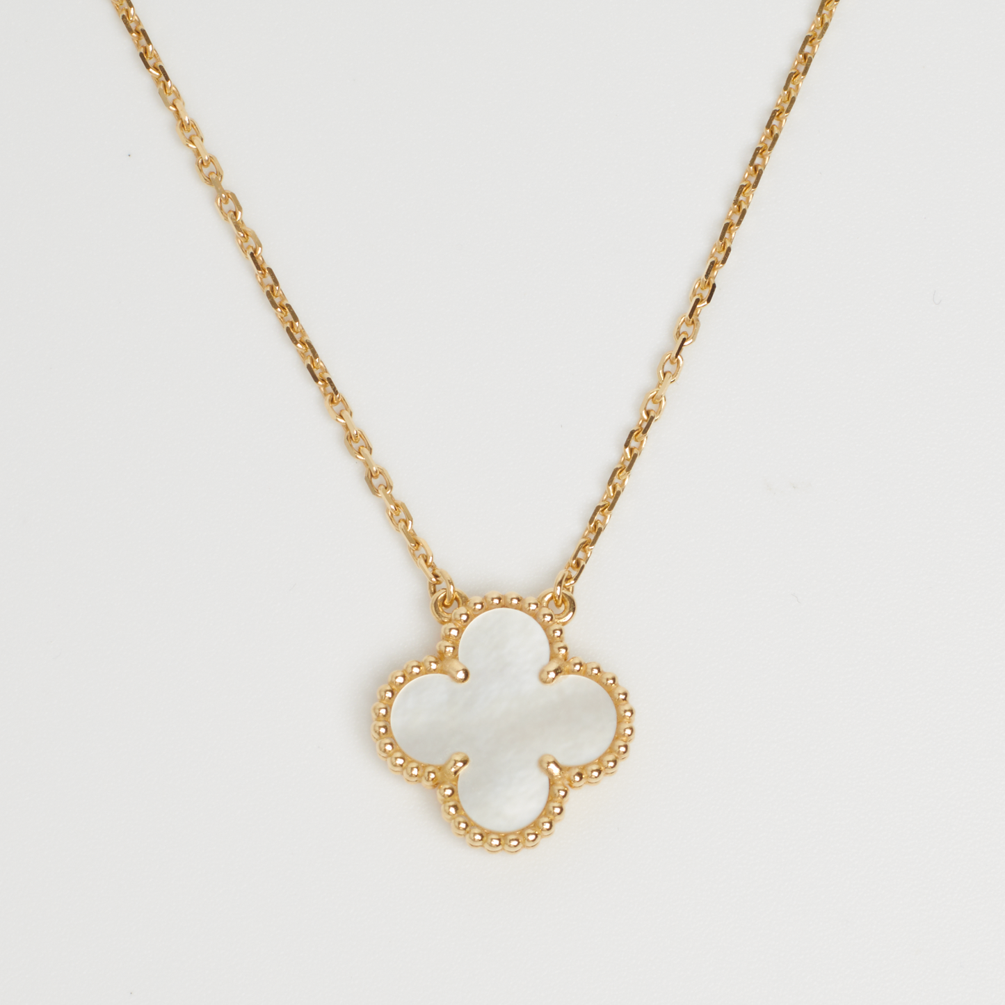 Van Cleef & Arpels Vintage Alhambra white mother-of-pearl necklace in yellow gold 2