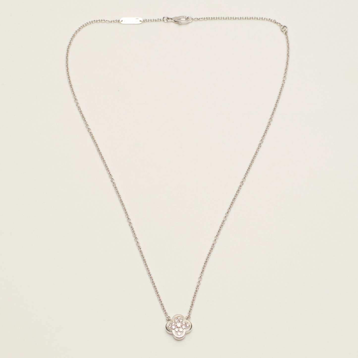 RARE Collier Van Cleef & Arpels Pure Alhambra diamant en or blanc