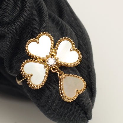 Bague Van Cleef & Arpels Sweet Hearts en or jaune, diamant et nacres