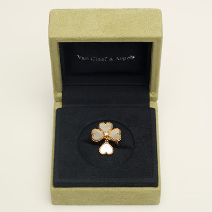 Bague Van Cleef & Arpels Sweet Hearts en or jaune, diamant et nacres