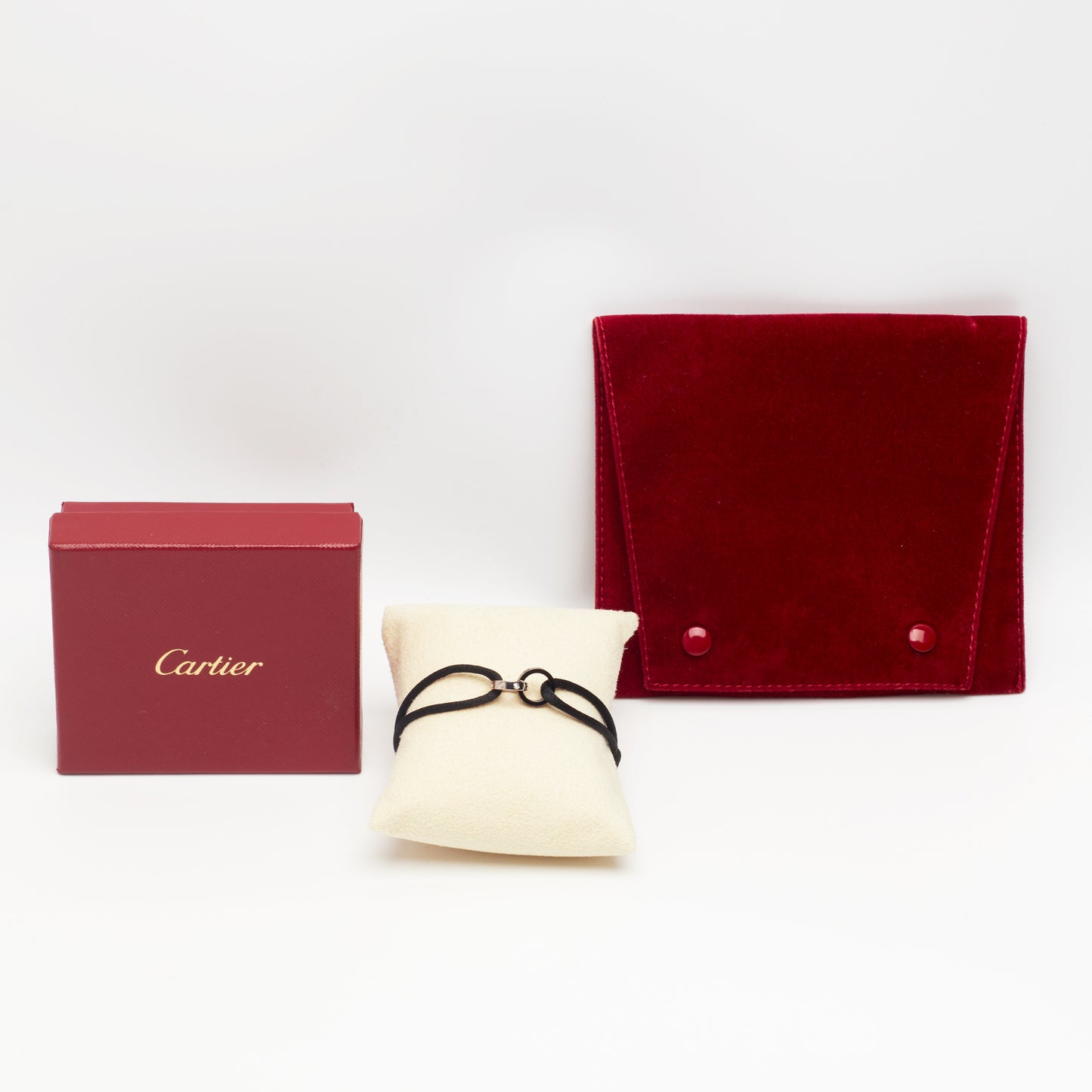 Bracelet Cartier Love Cord en or blanc et céramique noir