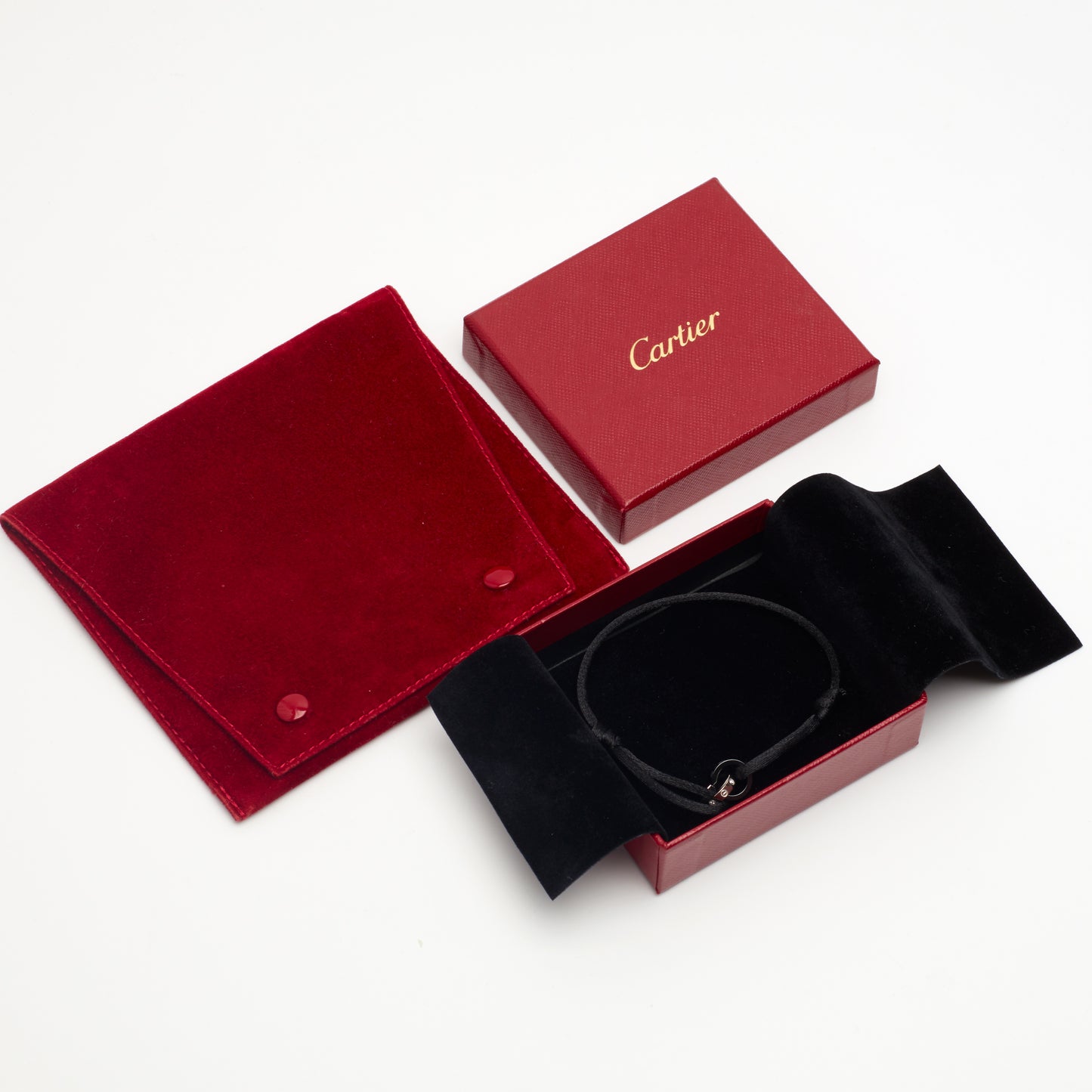Bracelet Cartier Love Cord en or blanc et céramique noir