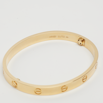 Bracelet Cartier Love Classique en or jaune taille 18