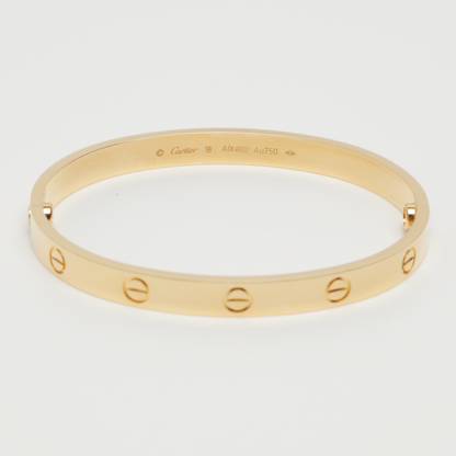 Bracelet Cartier Love Classique en or jaune taille 18
