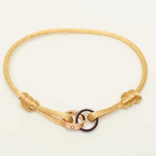 Bracelet Cartier Love Cord en or rose et céramique noir