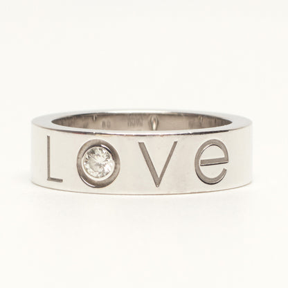 Bague Cartier Love Classique en or blanc et diamant taille 51
