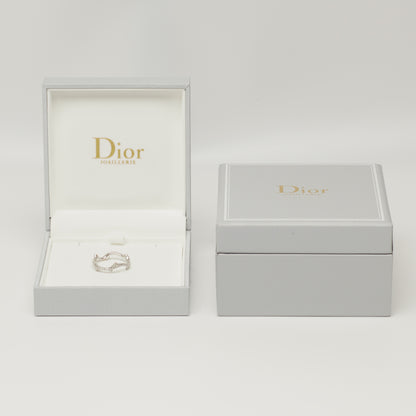 Bague Dior Bois de rose en or blanc et diamants taille 56