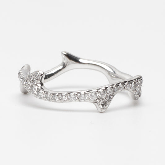 Bague Dior Bois de rose en or blanc et diamants taille 56