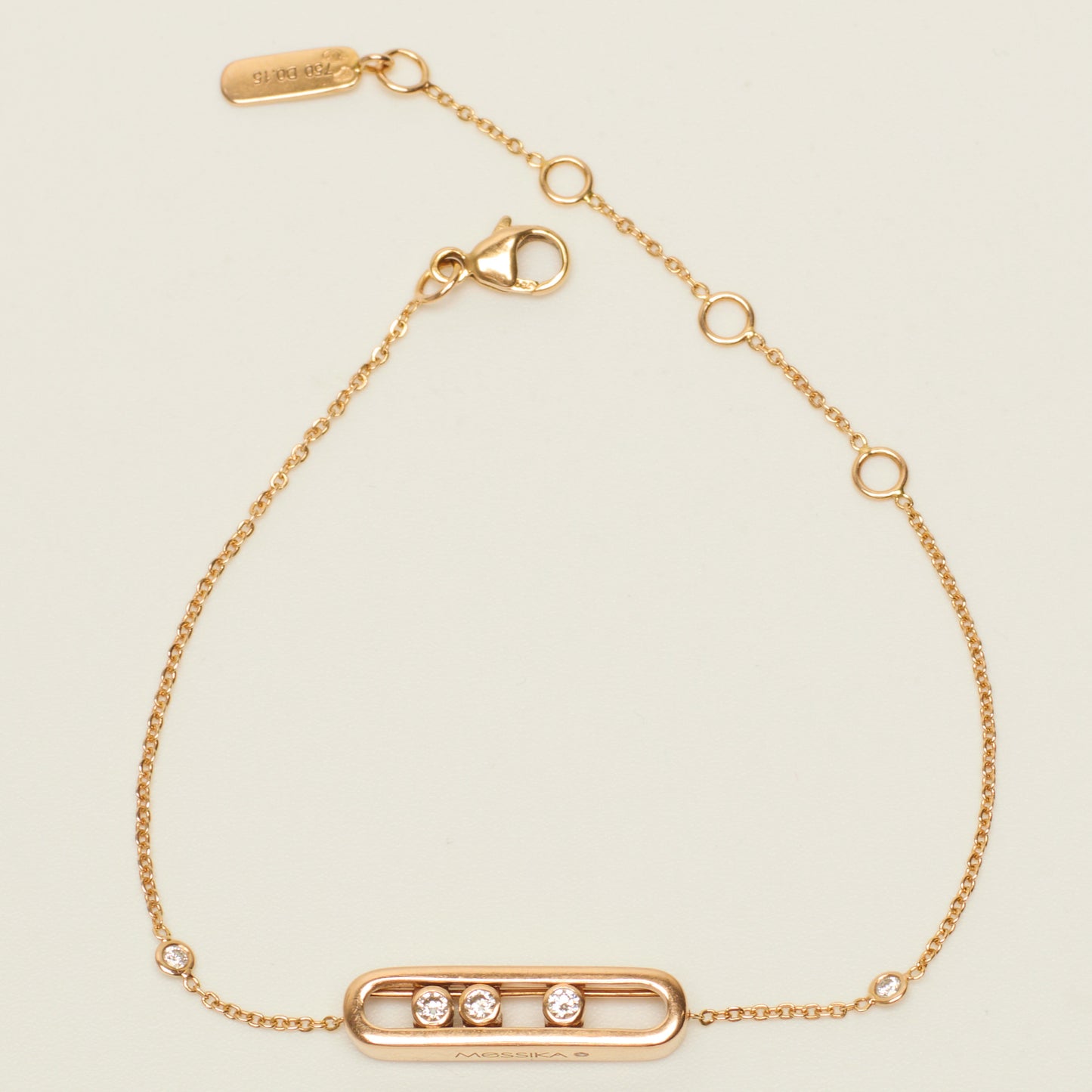 Bracelet Messika Baby Move en or rose et diamants