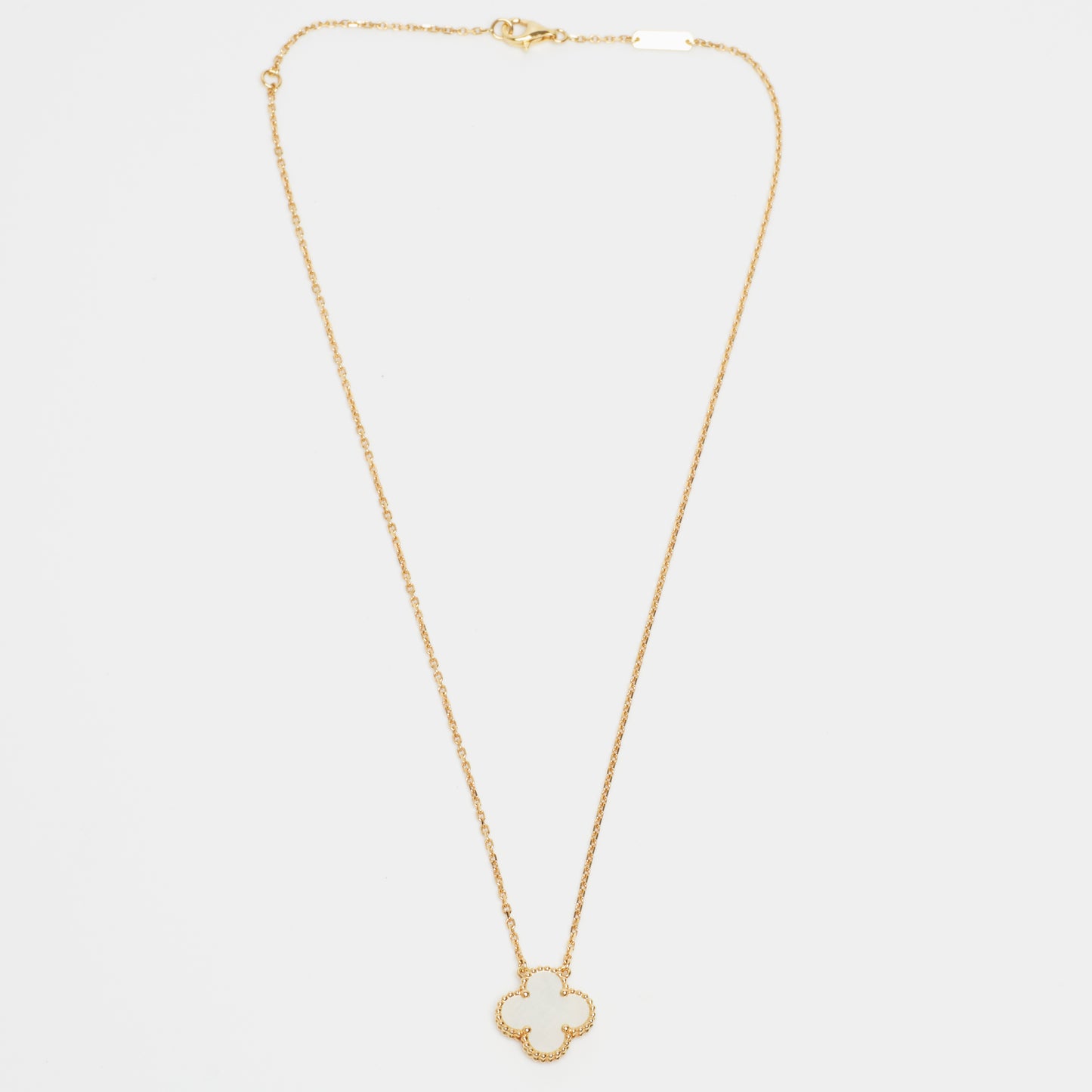 Van Cleef & Arpels Vintage Alhambra white mother-of-pearl necklace in yellow gold 2