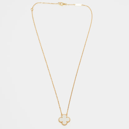 Van Cleef & Arpels Vintage Alhambra white mother-of-pearl necklace in yellow gold 2