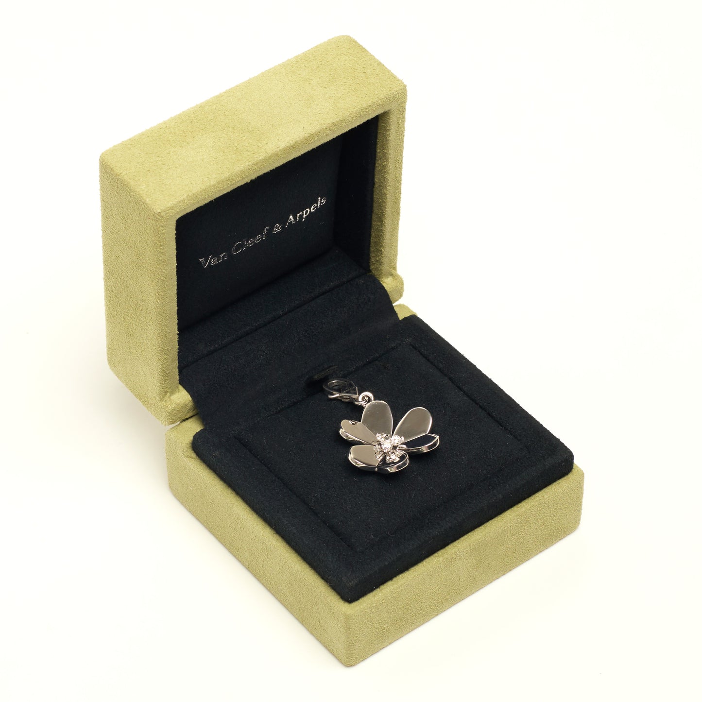 RARE Pendentif Van Cleef & Arpels Frivole grand modèle diamant en or blanc