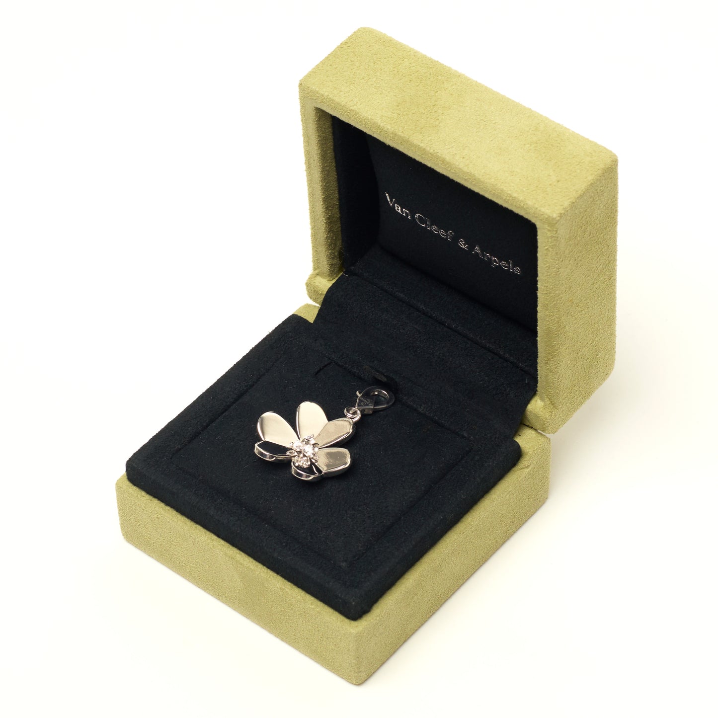 RARE Pendentif Van Cleef & Arpels Frivole grand modèle diamant en or blanc