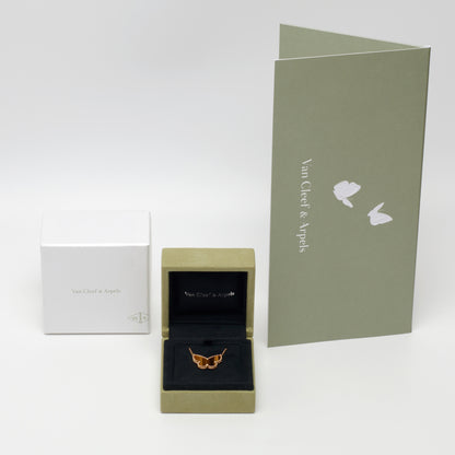 Van Cleef & Arpels Lucky Alhambra Butterfly Tiger's Eye Necklace in Yellow Gold