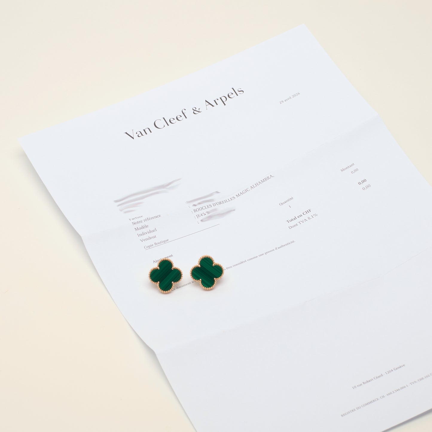 Boucles d’oreilles Van Cleef & Arpels Magic Alhambra Malachite