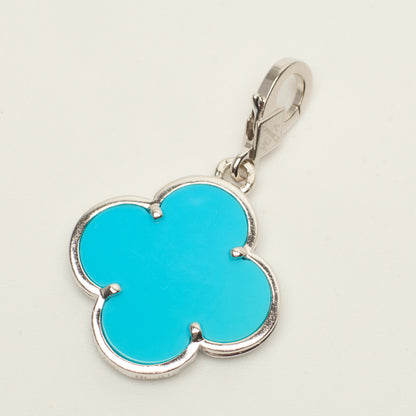 RARE Pendentif Van Cleef & Arpels Magic Alhambra turquoise en or blanc