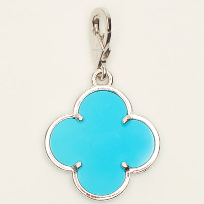 RARE Pendentif Van Cleef & Arpels Magic Alhambra turquoise en or blanc